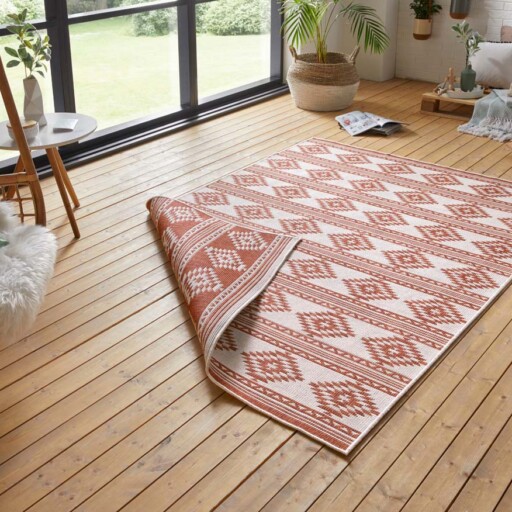 Design binnen & buiten vloerkleed Maple - terracotta/crème - sfeer