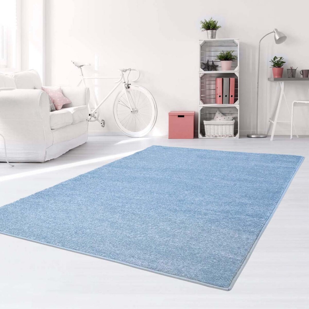 Vloerkleed kinderkamer effen Softpile - blauw - sfeer