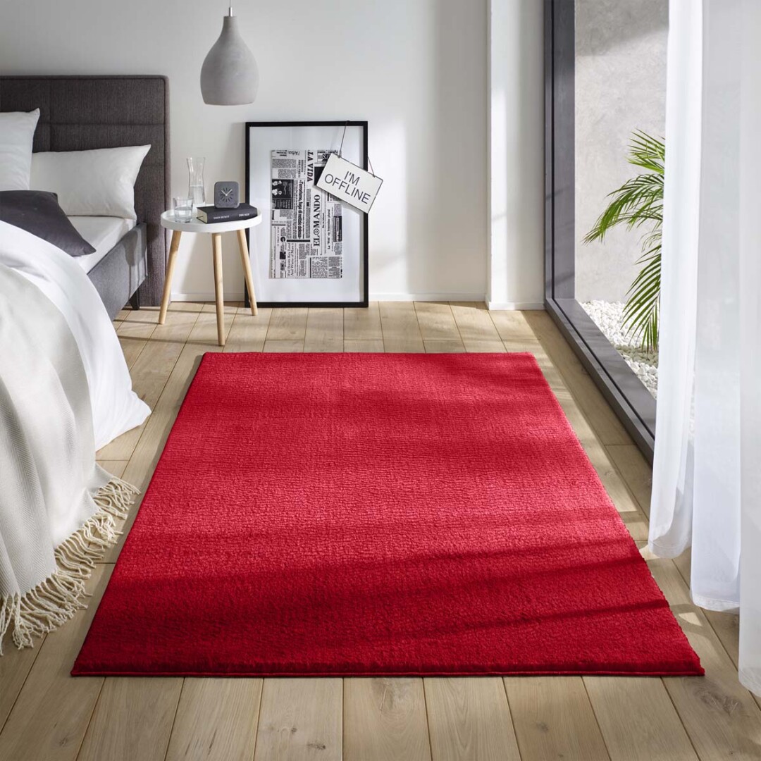 Zacht vloerkleed Loft - rood - wasbaar 30°C - sfeer