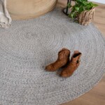 Rond vloerkleed katoen Joy wit beige sfeer