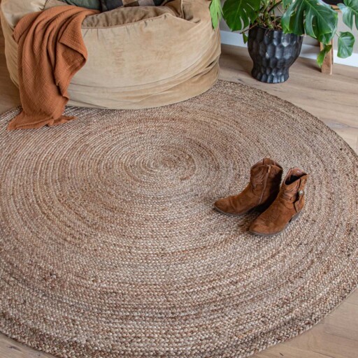 Rond jute vloerkleed - Pure - naturel - sfeer