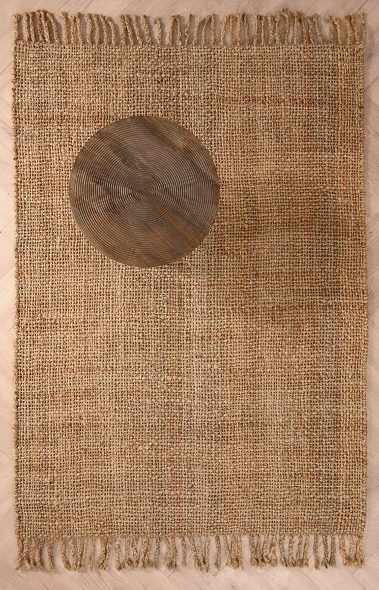 Jute vloerkleed chunky naturel boven