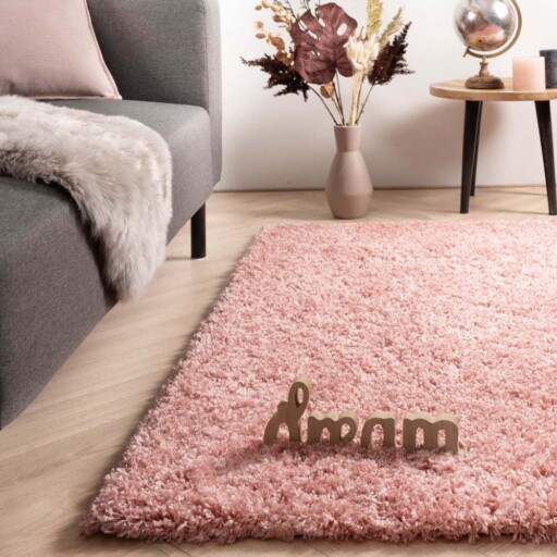 Hoogpolig vloerkleed - Cozy Shaggy - roze - sfeer