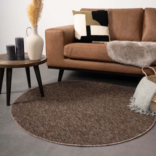 Rond vloerkleed Lush - bruin - sfeer