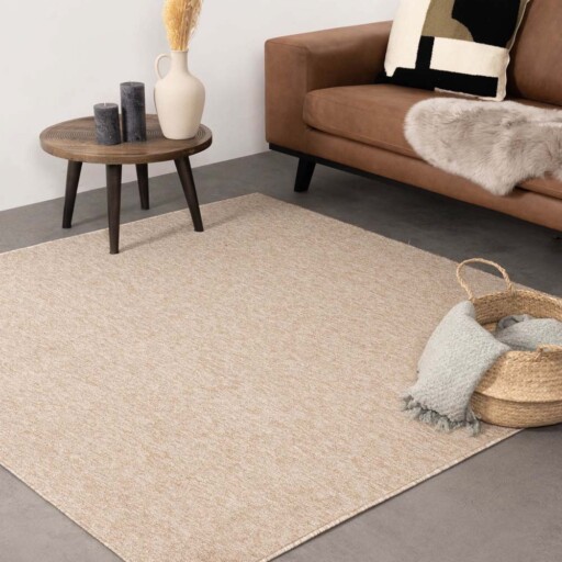 Vierkant vloerkleed Lush - beige - sfeer