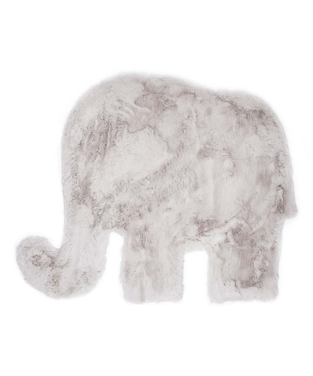 Kindervloerkleed olifant – Fluffy lichtgrijs