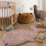 Kindervloerkleed walvis – Fluffy roze sfeer