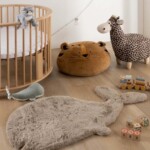 Kindervloerkleed walvis – Fluffy taupe sfeer