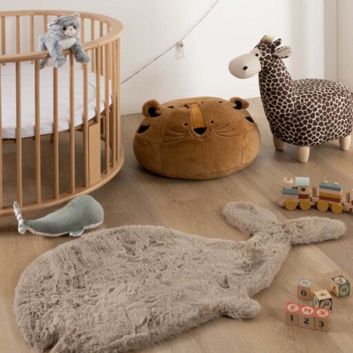 Kindervloerkleed Walvis - Fluffy taupe - sfeer, thumbnail