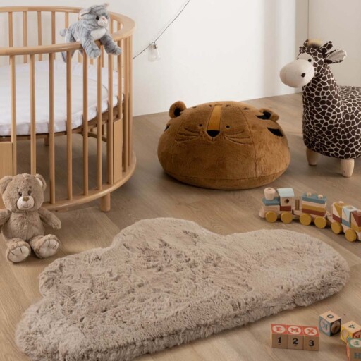 Kindervloerkleed wolkje - Fluffy taupe - sfeer, thumbnail