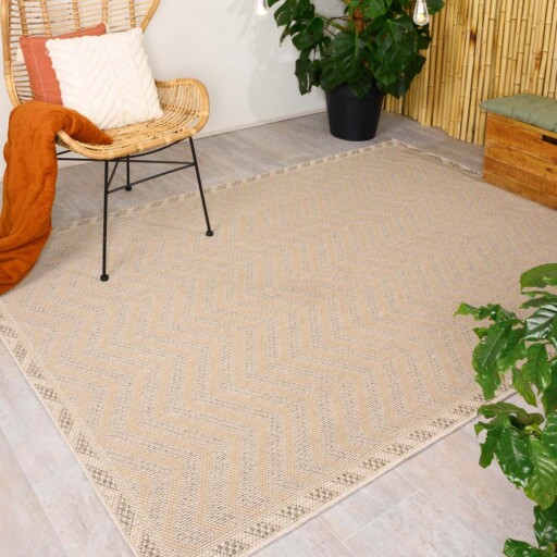 Jute buitenkleed Sunny Contour - naturel - sfeer