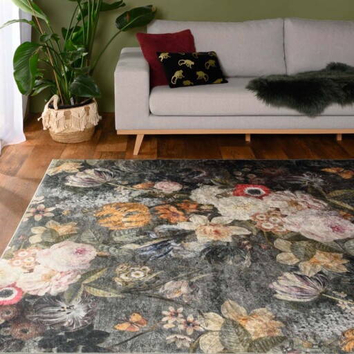 Vloerkleed bloemen wasbaar - Moderna multi - sfeer