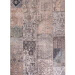 Patchwork vloerkleed – Fade Dreamer beige top view