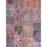 Patchwork vloerkleed – Fade Dreamer paars top view