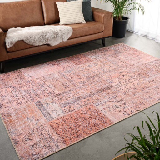 Patchwork vloerkleed - Fade Heritage beige/terracotta - sfeer