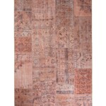 Patchwork vloerkleed – Fade Heritage beige-terracotta top view