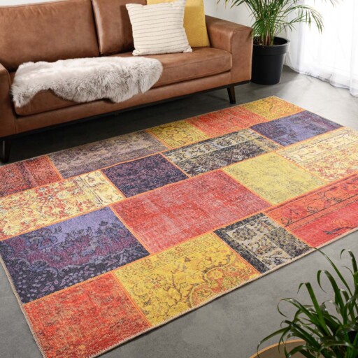 Patchwork vloerkleed - Fade Heritage rood/multi - sfeer