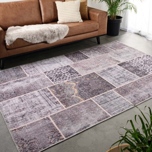 Patchwork vloerkleed - Fade Heritage taupe - sfeer