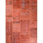 Patchwork vloerkleed – Fade Heritage terracotta top view