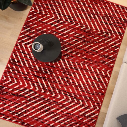 Vloerkleed zig-zag - Bowie rood