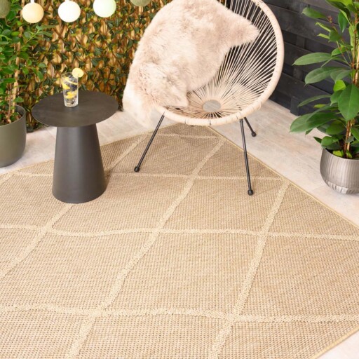 Buitenkleed ruit - Retreat beige