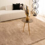 velours vloerkleed flair – beige