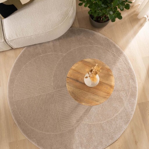 Rond vloerkleed Scandinavisch - Contour Circle beige