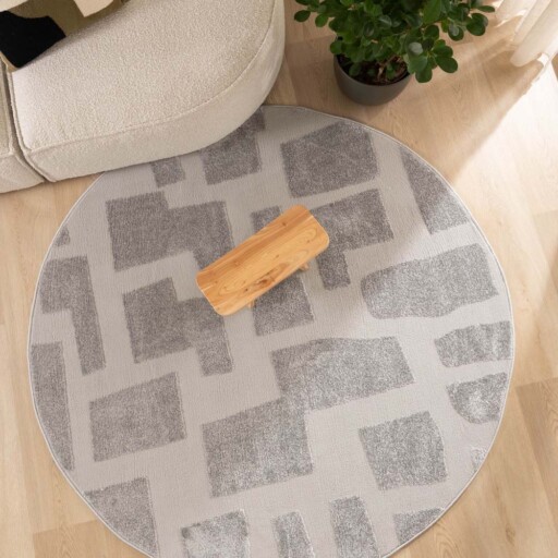 Rond vloerkleed Scandinavisch - Contour Stone grijs