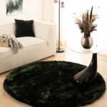 Rond shaggy vloerkleed – Spark jade