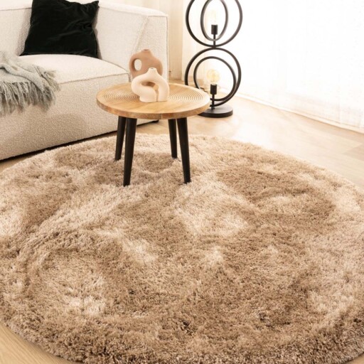 Rond shaggy vloerkleed - Meadow beige