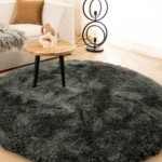 Rond shaggy vloerkleed – meadow blauw