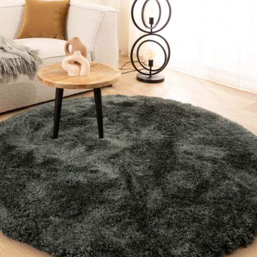 Rond shaggy vloerkleed - Meadow blauw