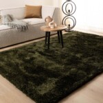 Shaggy vloerkleed – Meadow olijfgroen