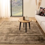 Vierkant viscose vloerkleed – glamour walnut