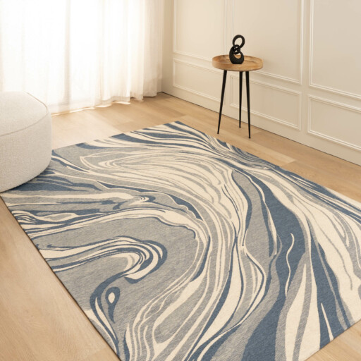 Marmer vloerkleed - Weave Marble grijs/blauw